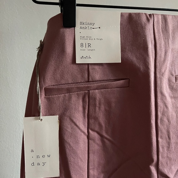 Women's High-Rise Skinny Ankle Pants - A New Day Pink - Size 8R - Picture 1 of 4